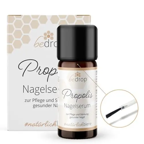 Produktbild: bedrop Propolis Nagelserum 10ml Nagelöl zur Nagelpflege & Stärkung natürlicher Nägel mit Propolis Teebaumöl Lavendelöl & weiteren Ölen 10ml