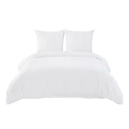 Produktbild: BEDSURE Bettwäsche 200x200 Baumwolle Weiß - Bettwäsche-Sets 200 x 200 cm Bettbezug 3teilig mit 2 Kissenbezüge 80x80 cm, Oeko-TEX Bettwäsche mit Reißverschluss