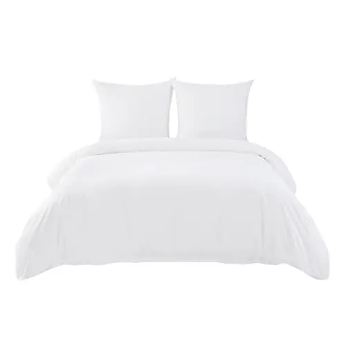 Produktbild: BEDSURE Bettwäsche 200x200 Baumwolle Weiß - Bettwäsche-Sets 200 x 200 cm Bettbezug 3teilig mit 2 Kissenbezüge 80x80 cm, Oeko-TEX Bettwäsche mit Reißverschluss