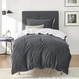 Produktbild: BEDSURE Flauschige Bettwäsche 135x200 Grau - Winter Bettbezug Fleece mit 80x80 cm Kissenbezug, Warme Bettwäsche-Sets mit Reißverschluss, Kuschel Waffelpique Winterbettwäsche Anthrazit für Einzelbett