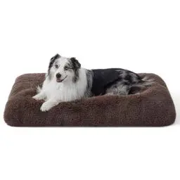 Produktbild: BEDSURE Flauschiges Hundebett Grosse Hunde - 104x74x8 cm Hundebett waschbar für große Hunde, rutschfeste Unterseite, plüsch Hundekissen Grosse Hunde, Braun