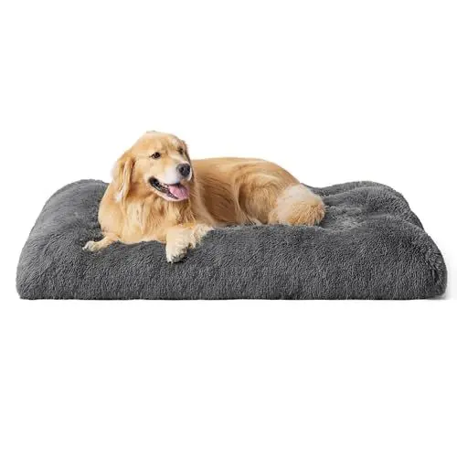 Produktbild: BEDSURE Flauschiges Hundebett Grosse Hunde - 121x76x8 cm Hundebett waschbar für große Hunde, rutschfeste Unterseite, plüsch Hundekissen Grosse Hunde, Grau