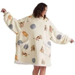 Produktbild: BEDSURE Hoodie Decke mit Ärmeln und Kapuze - Kuscheldecke mit Ärmeln Sherpa Kuschelpullover Damen als Geschenke für Frauen, Katze, 95x83cm