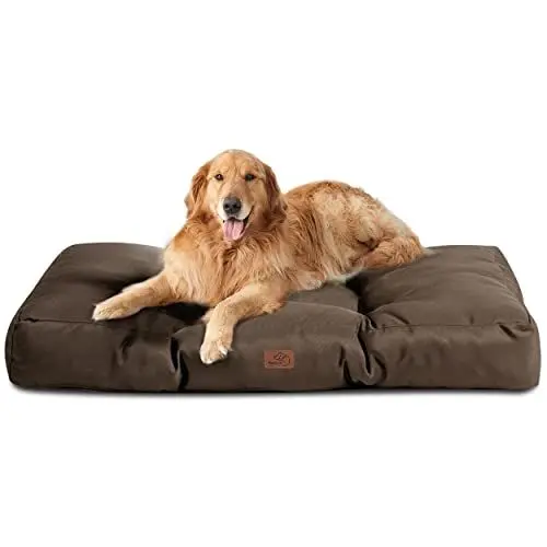 Produktbild: BEDSURE Hundekissen Grosse Hunde waschbar - 111x89cm hundematratze wasserdicht XXL für große, mittelgroße Hunde Outdoor gepolstert Hundematte braun in 10cm Höhe