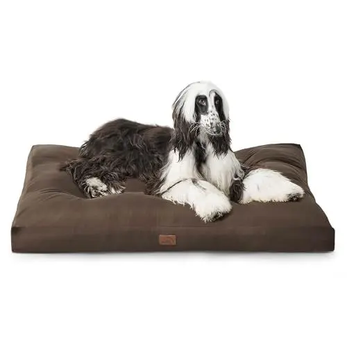 Produktbild: BEDSURE Hundekissen Grosse Hunde waschbar - 120x90cm hundematratze wasserdicht XXL für große, mittelgroße Hunde Outdoor gepolstert Hundematte braun in 10cm Höhe，XL Kühlmatte für Haustiere