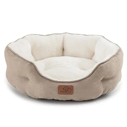 Produktbild: BEDSURE Katzenbett waschbar Katzen Bettchen - 51x48x15cm Katzen Bett mit zweiseitig Innenkissen Katzenschlafplatz für Katzen oder kleine Hunde, Kamel