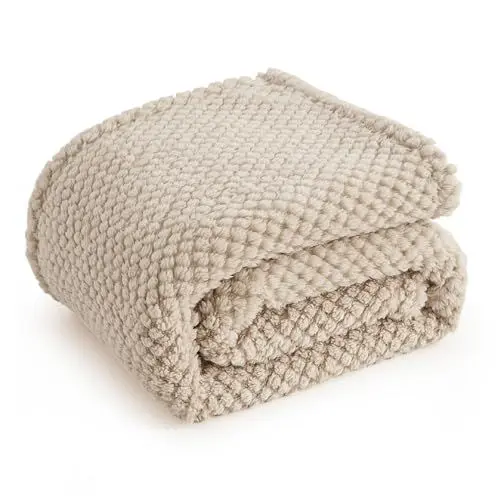 Produktbild: BEDSURE Kuscheldecke Flauschig Decke Fleecedecke - Weiche Warme Grobe Korddecke Gemütlicher Überwurf Für Bett und Couch, Leinen, 150 x 200 cm