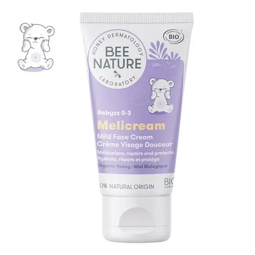 Produktbild: Bee Nature - Baby Gesichtscreme - Bio-Honig - Lindert Hautausschläge, Ekzeme - Spendet Feuchtigkeit und Repariert - 100% Natürlich - Geeignet für Neugeborene mit Trockener, Empfindlicher Haut - 50ml