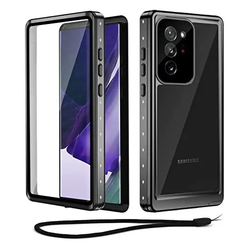 Produktbild: Beeasy für Note 20 Ultra 5G Hülle, IP68 Wasserdicht Outdoor Handyhülle 360 Grad Schutzhülle, Wasserfest Stoßfest Staubdicht Panzerhülle Case mit Displayschutz, Schwarz