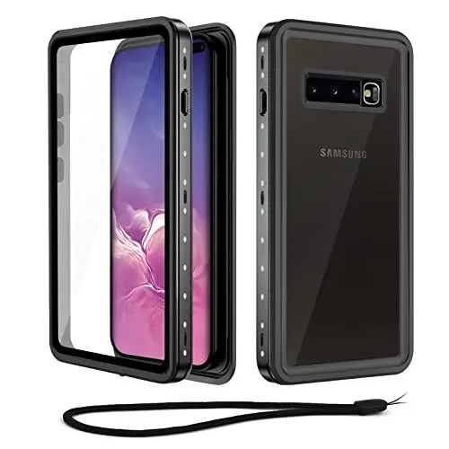Produktbild: Beeasy für Samsung Galaxy S10 Plus Hülle (6,4''), IP68 Wasserdicht Outdoor Handyhülle 360 Grad Schutzhülle, Stoßfest Staubdicht Sturzfest Panzerhülle mit Displayschutz für S10+ Case, Schwarz