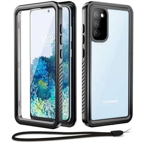 Produktbild: Beeasy für Samsung Galaxy S20 Hülle (6,2”), IP68 Wasserdicht Outdoor Handyhülle 360 Grad Schutzhülle, Stoßfest Staubdicht Panzerhülle mit Eingebautem Displayschutz für S20 Case, Schwarz