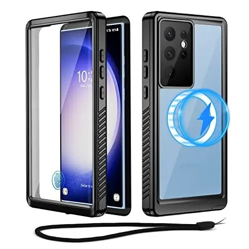 Produktbild: Beeasy für Samsung Galaxy S23 Ultra Wasserdicht Hülle mit MagSafe - 360 Grad Outdoor Schutzhülle Samsung S23 Ultra Magnetisch Handyhülle, Stoßfest Staubdicht Panzerhülle mit Displayschutz - Schwarz