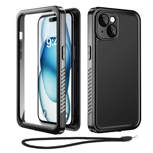 Produktbild: Beeasy für iPhone 15 Hülle Wasserdicht, 360 Grad Outdoor Schutzhülle mit Displayschutz, IP68 Waterproof Handyhülle Wasserfest Staubdicht Stoßfest Panzerhülle für iPhone 15 Case 6,1