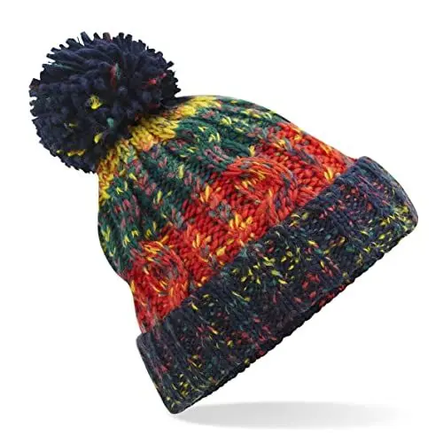 Produktbild: Beechfield B486 Corkscrew Pom Pom Beanie - Crackling Campfire