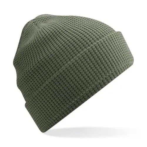 Produktbild: Beechfield B52N Organic Cotton Waffle Beanie - Olive Green