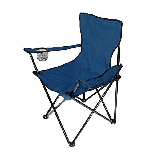 Produktbild: BEEK Faltstuhl Campingstuhl Anglerstuhl mit Getränkehalter & Tragetasche - Anglersessel faltbar klappbar, Acryl, Beige
