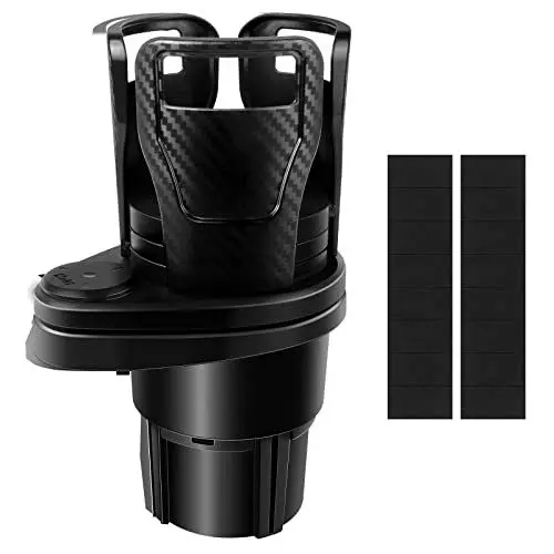 Produktbild: BEEK GPU8 HR-CupHolder-015 2 in 1 360° Rotatable Universal Car Drink Adjustable Coffee Bottle Cup Holder, Acrylic, Schwarz