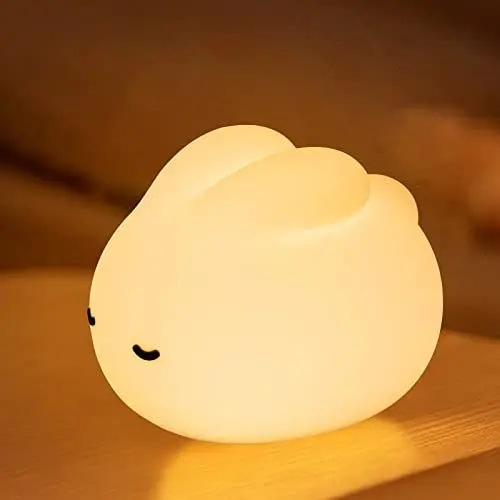 Produktbild: beek Nachtlicht Baby Silikon, Stilllicht Kaninchen Touch LED Lampe Dimmbar und Zeitschaltuhr Nachttischlampe Kinder, Geschenke für Kinderzimmer Mädchen Junge