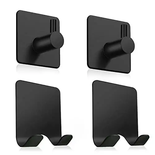 Produktbild: Beekeg 2 Stück Edelstahl handtuchhalter ohne bohren +2 Stück Rasierer halterung dusche,Universal Wandhaken für Badezimmer Schlafzimmer Küche