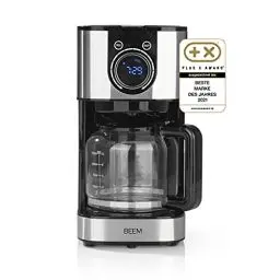 Produktbild: BEEM RESH-AROMA-SWITCH Filterkaffeemaschine - Glas | Edelstahl | 1,25 l Glaskanne | Stylisches Bedienrad | 24h-Timer | 800 W | Für 4-8 Tassen