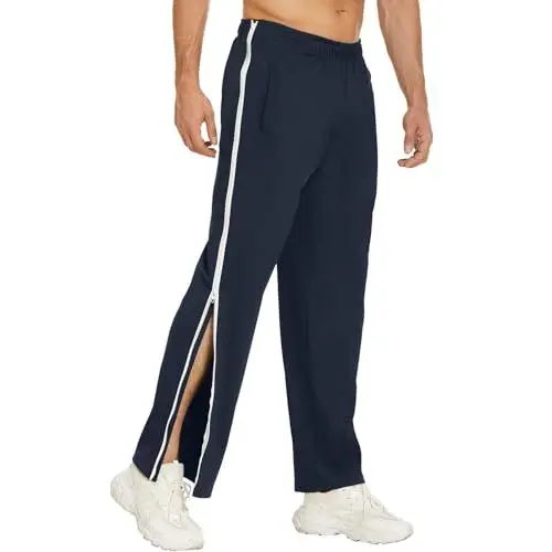 Produktbild: BeerMmay Breite Jogginghose Herren mit Seitlichem Reissverschluss Breite Sporthose Reha Hose Herren Seitlich Zu öffnen Abreißhose Freizeithose Locker Lässig Trainingshose mit Tasche