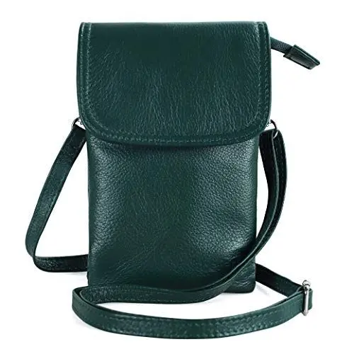 Produktbild: befen Echtleder Damen Umhängetasche Handtaschen, Kleine Handy Umhängetasche für Damen mit langem Gurt und Schlüsselring passend für Phone 8 Plus oder Handy mit einer Länge von max 16,5 cm
