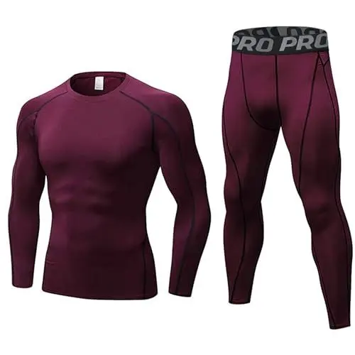 Produktbild: BEGIANT Kompressionsanzug Herren Trainingsanzug Atmungsaktive Langarm Kompressionsshirt Lange Kompressionshose Schnelltrocknende Funktionswäsche Sportswear Laufanzug Männer Fitness Gym Sport Set