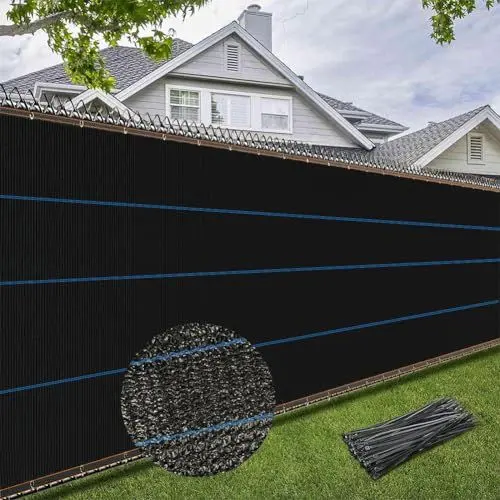 Produktbild: BeGrit Sichtschutz Zaunblende 2m x 10m Zaun Sichtschutz wetterfest Gartenzaun Windschutz 90% Beschattun HDPE Sonnenschutz Tennisblende Schattiernetz UV-resistent reißfest mit Kabelbinder Schwarz