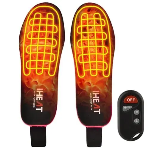 Produktbild: Beheizbare Einlegesohlen, beheizbare Thermosohle mit Intelligentem Drahtlose Fernbedienung, USB Wiederaufladbar Fußwärmer für Skifahren Wandern Angeln