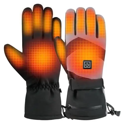 Produktbild: Beheizbare Handschuhe, 7.4V 3000mAh Beheizte Handschuhe für Damen Herren, Beheizte Motorradhandschuhe für Outdoor Wandern Motorrad Camping