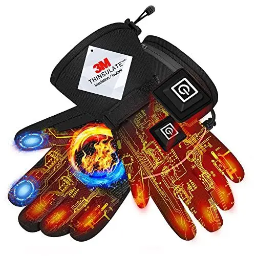 Produktbild: Idasuho Beheizbare Handschuhe für Herren Damen, Wiederaufladbare 7,4V 3000mAh Elektrische Skihandschuhe für Skifahren, Snowboard, Angeln, Wandern