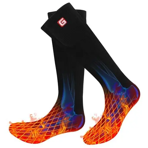 Produktbild: Beheizbare Socken,Wiederaufladbare Beheizte Socken Herren Damen Fußwärmer Heizsocken mit 3 Einstellbarer Temperatur,Fusswärmer Elektrisch Warme Socken für Winter Camping Angeln Wandern Skifahren