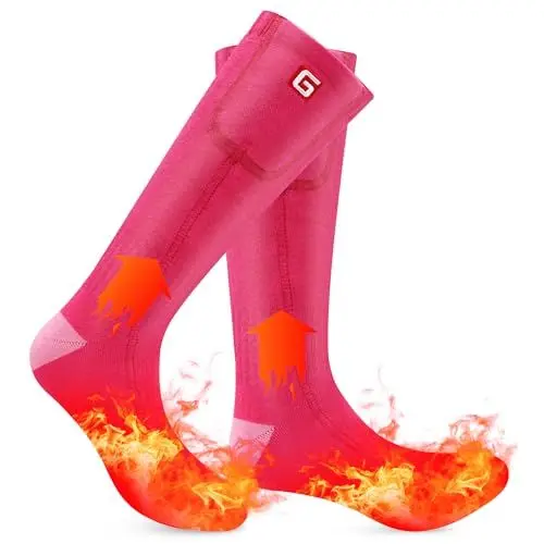 Produktbild: Beheizbare Socken für Damen, Elektrische Heizsocken Wiederaufladbare Batterie Beheizte Socken Winter Fußwärmer Socken für Camping Skifahren Wandern