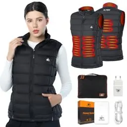 Produktbild: Beheizbare Weste Damen,Beheizte Weste mit 6 Heizzonen,USB Elektrische Heizweste für Frühling Herbst Winter,Wärmeweste mit Stecker Powerbank,Heheizte Weste für Outdoor,mit Höhere Heiztemperatur L