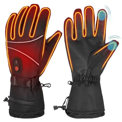 Produktbild: Beheizte Handschuhe Für Männer Frauen,Skihandschuhe Mit Heizung,Beheizbare Handschuhe Fahrrad Motorrad,7.4v 3000mah Wiederaufladbar 3 Stufige Beheizte Winterhandschuhe,Für Klettern,Wandern,Camping