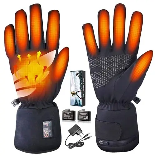 Produktbild: Beheizte Handschuhe Liner Damen Herren, Wiederaufladbare Akku Beheizte Handschuhe Dünne mit Heizung Touchscreen Wasserdicht für Ski Angeln Reiten Wandern Camping Handwärmer (S)