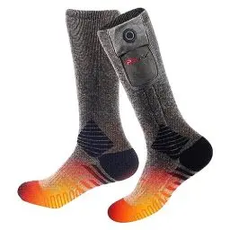 Produktbild: Beheizte Socken Wiederaufladbar Elektrische Heizsocke - Thermo-Wärmesocken mit 4400mAh Akku für Herren Damen Outdoor Skifahren Kalte Winter Jagd Camping (M, Grau-Schwarz)