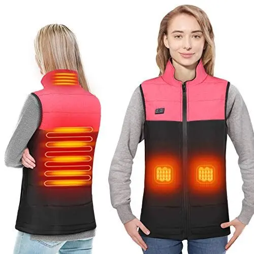 Produktbild: Beheizte Weste USB Lade Heizweste für Damen, Elektrische Beheizte Jacke Beheizbare Weste Jacke mit unabhängige Heizung hinten für Outdoor Wandern Motorrad, Heizjacke für Winter Jagd (XL)