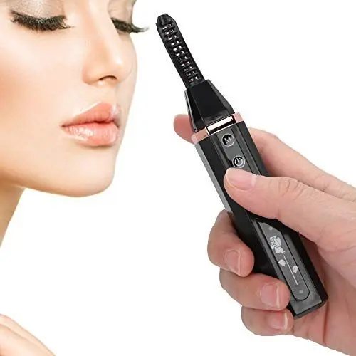 Produktbild: Beheizbare Wimpernzange, Elektrischer Wimpernzange, Beheizbare wiederaufladbarer USB Wimpernzange mit 3 Temperaturmodi, Langanhaltende Natürliche Curling(Schwarz)