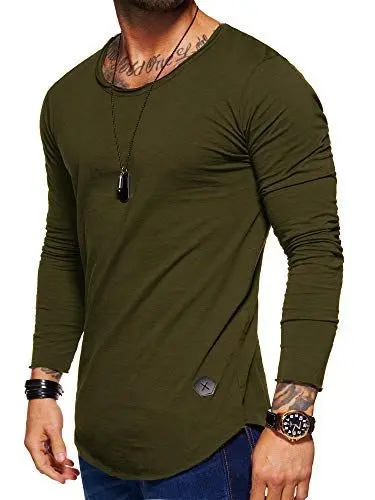 Produktbild: behype. Herren Oversize Basic Longsleeve O-Neck T-Shirt 30-3751 (M, Khaki)