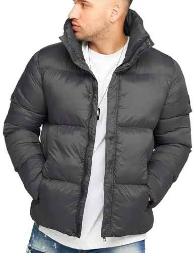 Produktbild: behype. Herren warme Winterjacke Puffer-Jacke Steppjacke Jacket J13-Charcoal-L