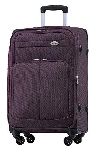 Produktbild: BEIBYE Leichter Stoffkoffer Kofferset Trolley Außentaschen Dehungsfuge mehr Stauraum mit Zahlenschloss (Lila, M-Handgepäck-54cm)