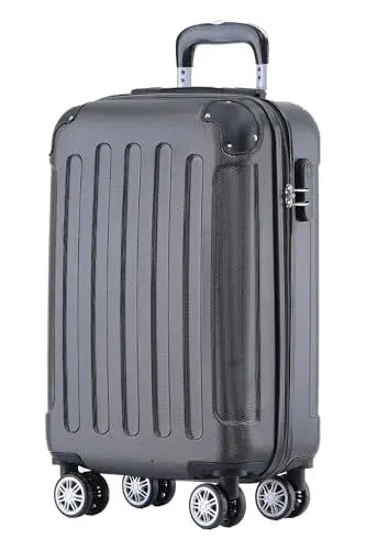 Produktbild: BEIBYE Zwillingsrollen Hardcase Reisekoffer Koffer Trolleys Hartschale in XL-L-M in 14 Farben (Schwarz, Handgepäck (55cm))