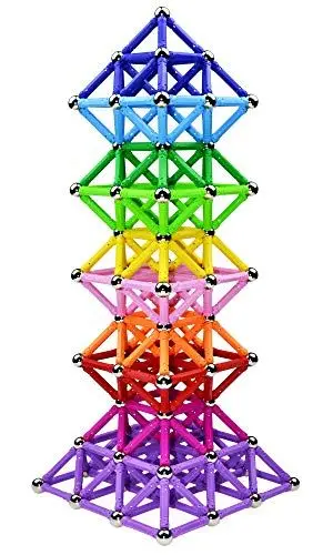 Produktbild: 204 Stück Magnetische Bausteine, Spielzeug, Magnet Lernspielzeug, Magnetblöcke, Stapelspielzeug-Set für Kinder und Erwachsene, ungiftiges Bauspielzeug, 3D-Puzzle mit Aufbewahrungstasche
