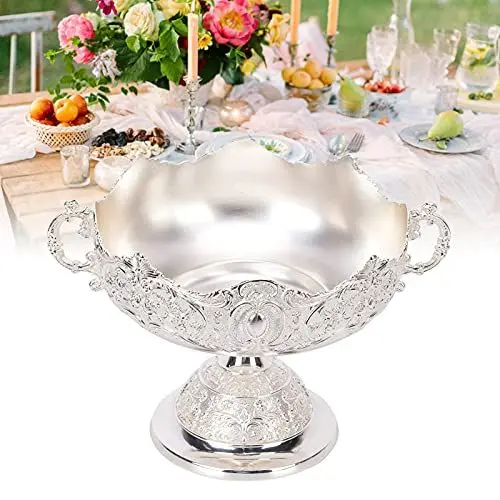 Produktbild: BEIJIALY Europäisches Obstteller-Tablett, Mittelstück-Halterschale, Obstteller, Dekorative Schalen, Schüssel aus Zinklegierung, Ornamente, Süßigkeiten-Aufbewahrungstablett mit Retro-Design für die Auf