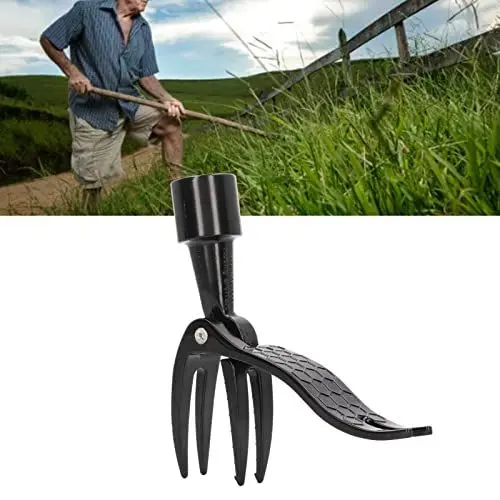 Produktbild: BEIJIALY Stand-Up-Unkrautzieher, Garten-Handwerkzeug, Stand-Up-Jäter, Tragbarer Unkrautpflücker aus Aluminiumlegierung, 4-Klauen-Anti-Rutsch-Jätkopf-Werkzeug