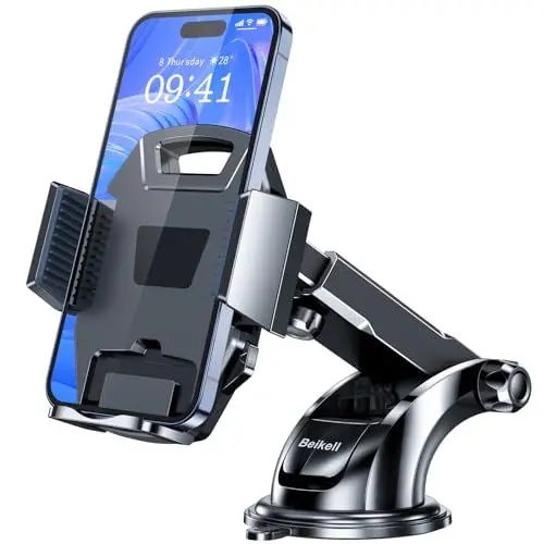 Produktbild: Beikell Handyhalterung Auto, 360° Drehbar Handyhalter für Autos mit EIN-Knopf-Release, Amaturenbrett & Glasscheibe KFZ Autohalterung, Kompatibel mit iPhone, Galaxy und andere Smartphone
