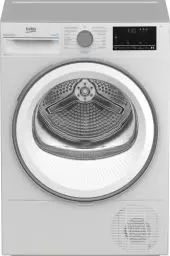 Produktbild: Beko B3T32491 Wäschetrockner, 9 kg, Frontlader Wärmepumpentrockner, 15 Programme, Sensortrocknung, Dampffunktion, Silent-Programm, Allergikergeeignet, Säulenfähig, Aquawave Schontrommel, Weiß