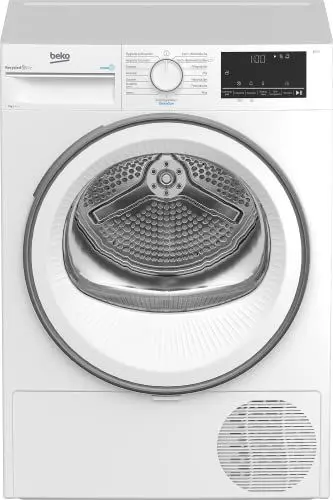 Produktbild: Beko B3T41239 Wäschetrockner 7KG, Frontlader Wärmepumpentrockner, Allergikergeeignet, 15 Programme, Dampffunktion, Extra schlank (54,3cm tief), Multifunktionsdisplay, Schontrommel, Weiß