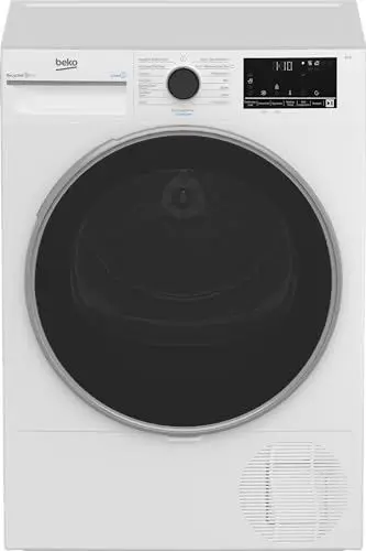 Produktbild: Beko B3T42249S Wärmepumpentrockner, Wäschetrockner, 8 kg, allergikergeeignet, Hygiene Trocknen & Hygiene Auffrischen, SteamCure Dampffunktion, 15 Programme, Express, Weiß